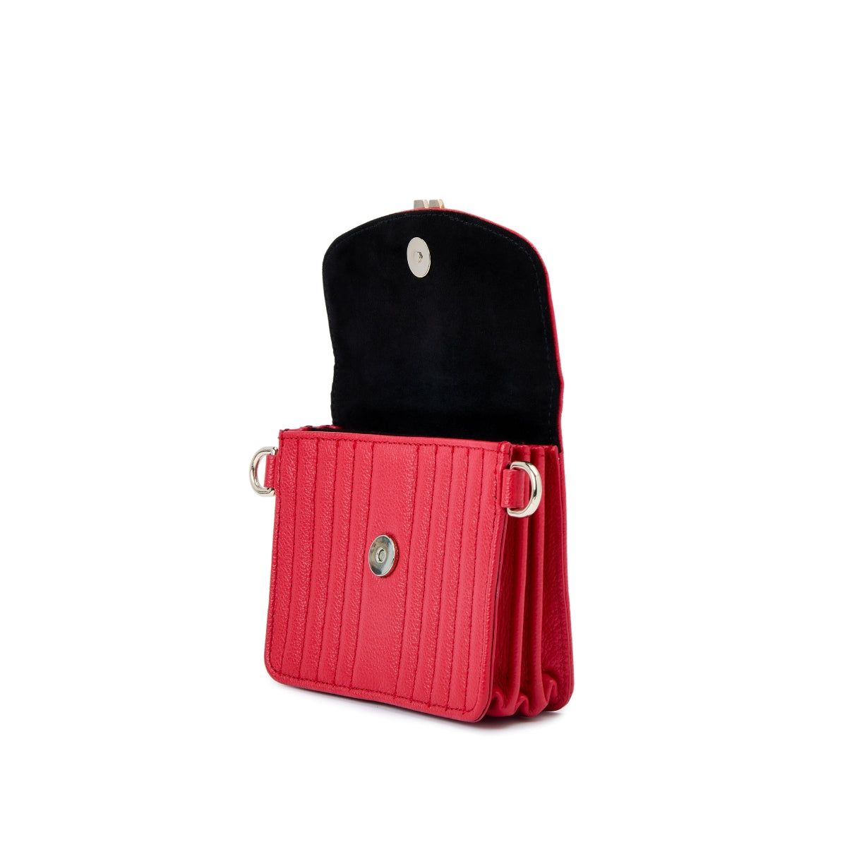 Wolf Mimi Collection Leather Red Mini Bag with Wristlet and Lanyard 768472 Image 5