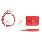 Wolf Mimi Collection Leather Red Mini Bag with Wristlet and Lanyard 768472 Image 7