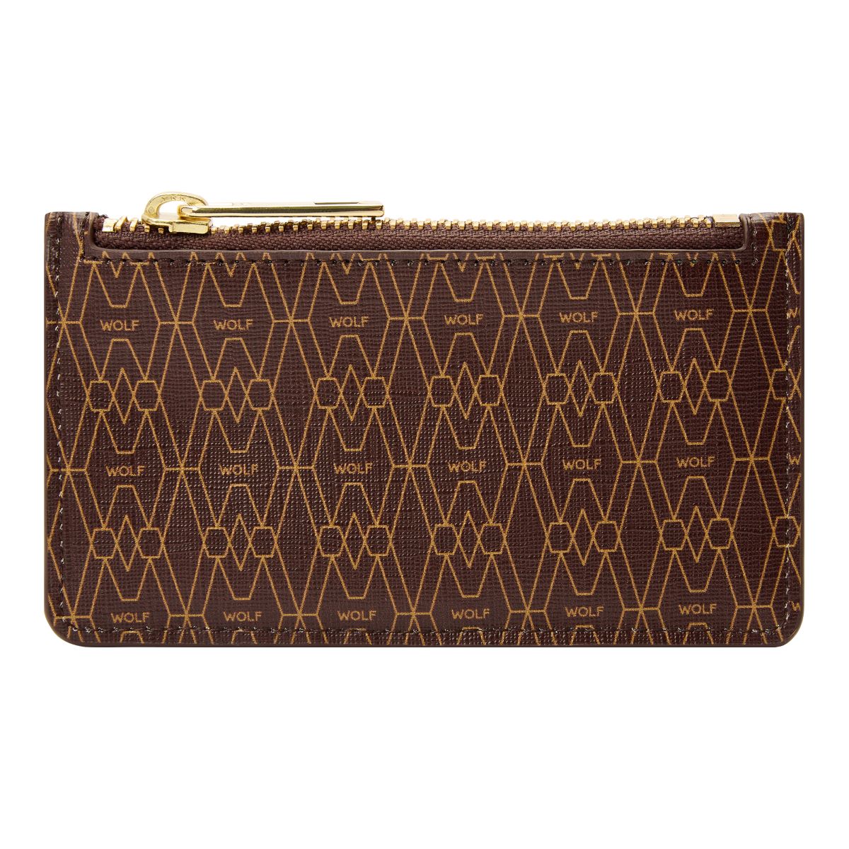 Wolf Signature Vegan Collection Brown Zip Card Case 776533 Image 1