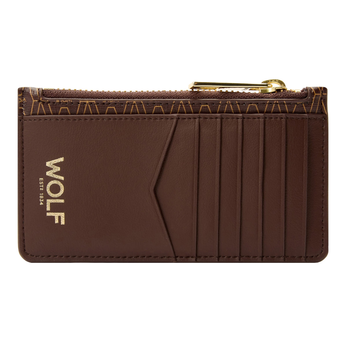 Wolf Signature Vegan Collection Brown Zip Card Case 776533 Image 2