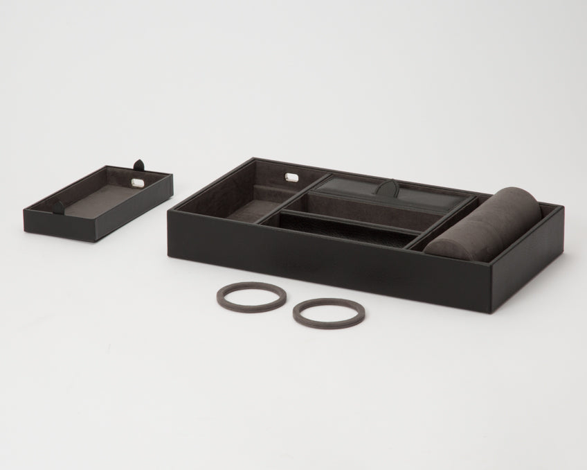 WOLF Valet Tray With Cuff Blake Black Grey 306402 Image 3