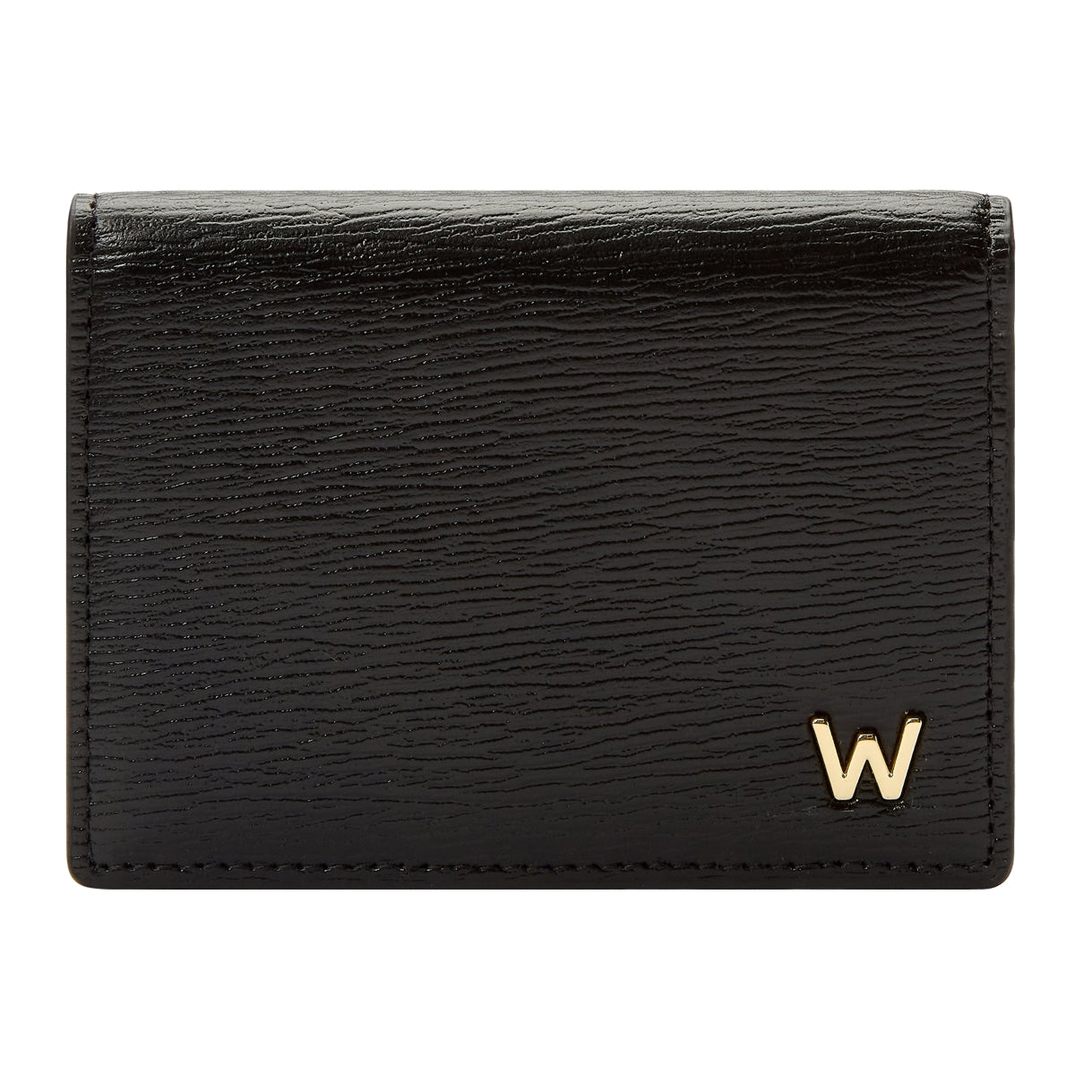 Wolf W Collection Leather Black Gusset Card Case 774402 Image 1