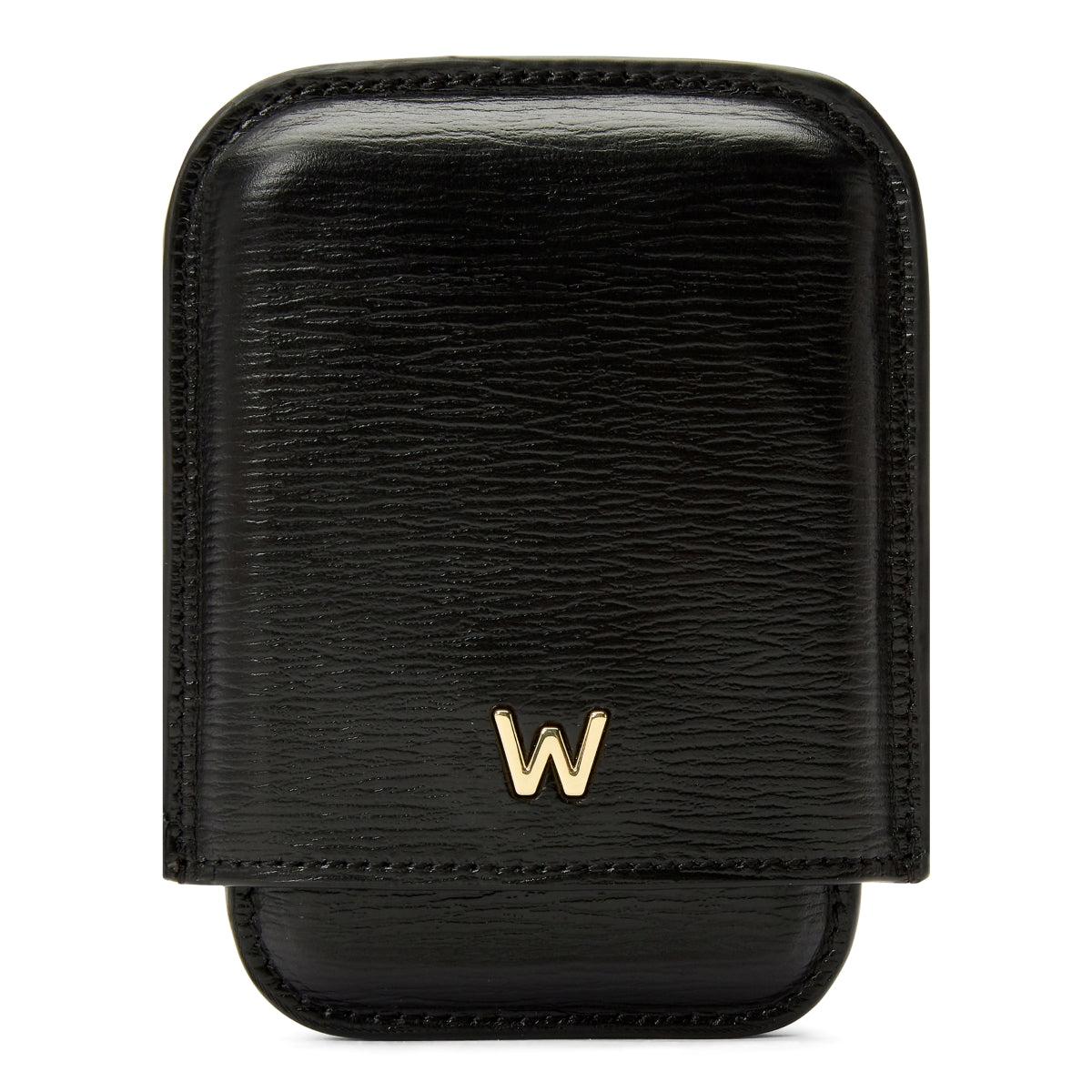 Wolf W Collection Leather Black Molded Card Case 774502 Image 1