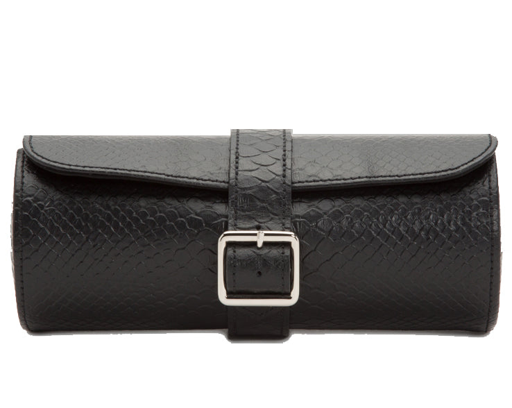 Wolf Watch Roll Exotic Triple Black D 462820 Image 2