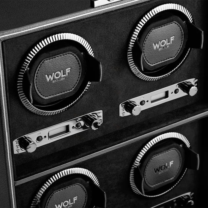 WOLF Watch Winder British Racing Black 4pc 793002 Image 2
