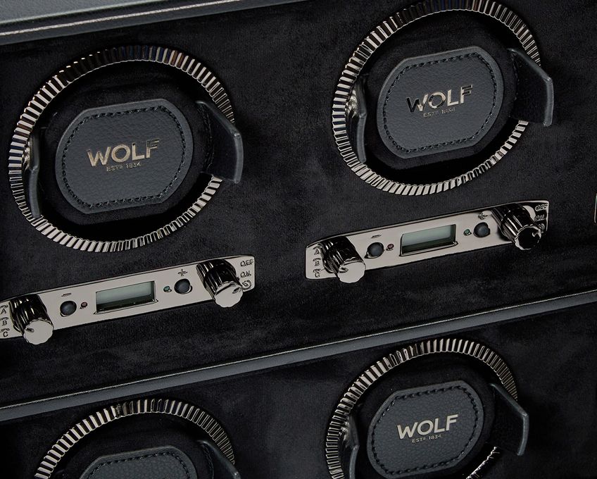 WOLF Watch Winder British Racing Black 6pc 792402 Image 3