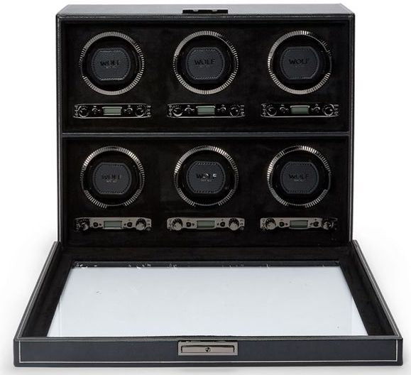WOLF Watch Winder British Racing Black 6pc 792402 Image 4