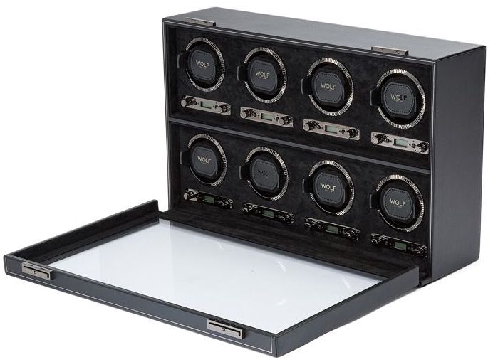 WOLF Watch Winder British Racing Black 8pc 792502 Image 1