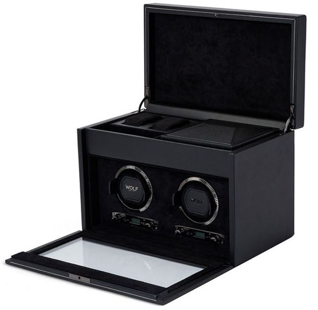 WOLF Watch Winder British Racing Black Double Storage 792202 Image 1