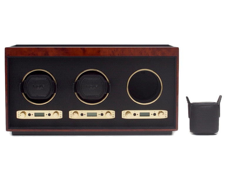 Wolf Watch Winder Meridian Triple Burl 453710 Image 2