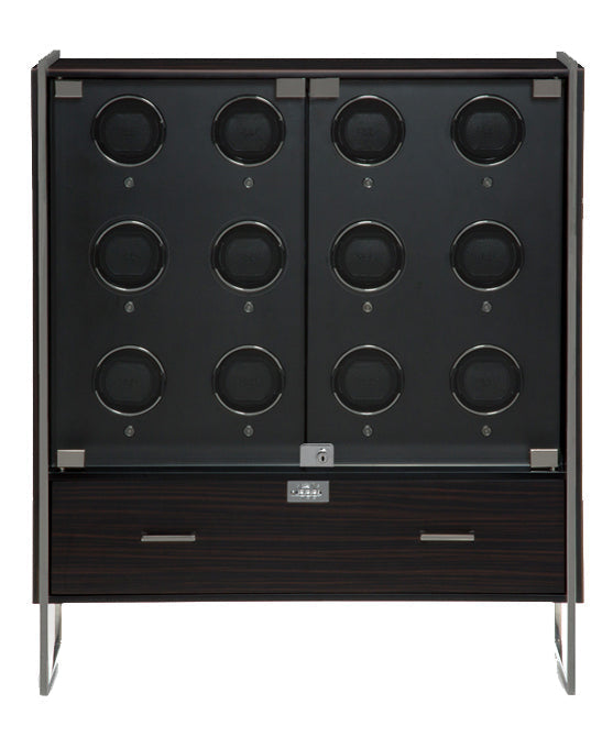 WOLF Watch Winder Regent 12 Piece Cabinet Matt Zebra Black 468040 Image 1