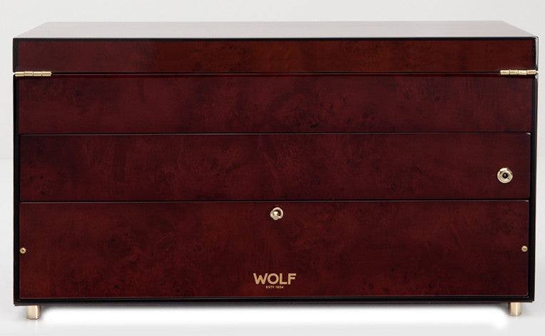 WOLF Watch Winder Savoy Triple Storage And Travel Case Burl 454710 Image 3