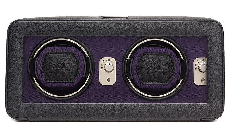 Wolf Watch Winder Windsor Double With Cover Black/Purple 452603 Image 1