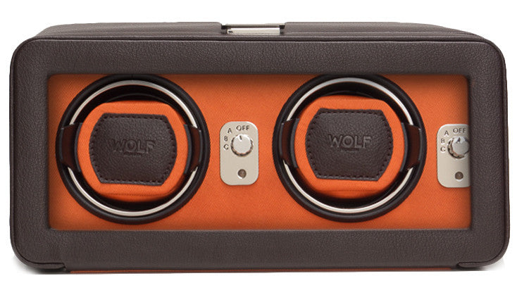 Wolf Watch Winder Windsor Double With Cover Brown/Orange 452606 Image 1